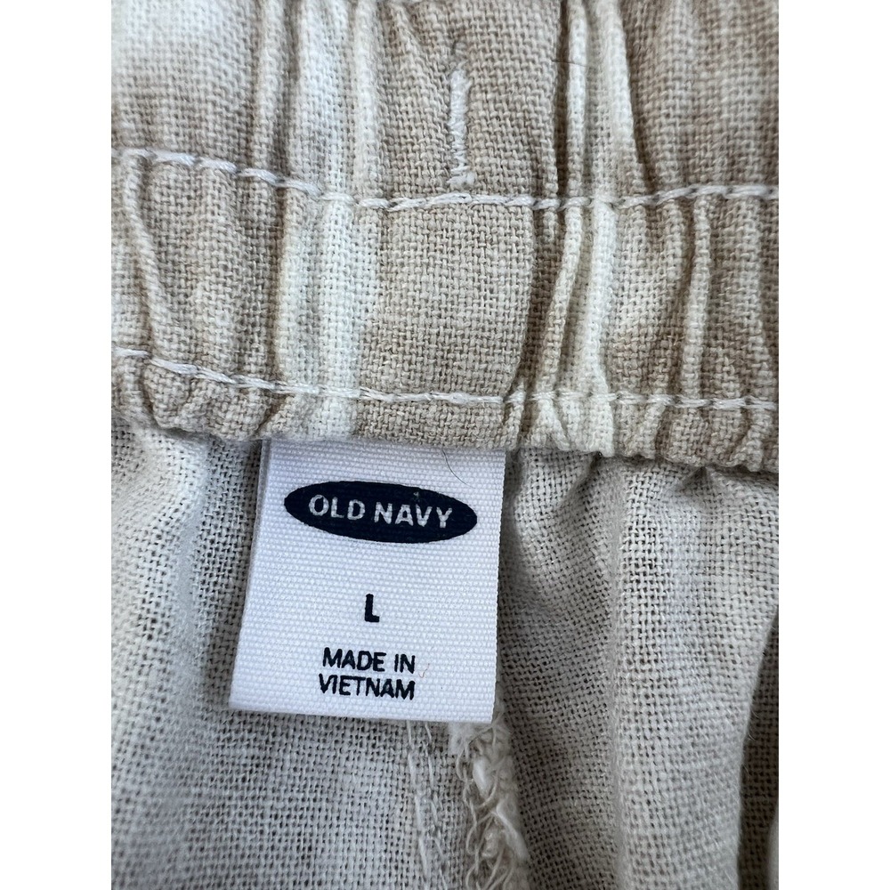 Old‎ Navy Pants Womens L HR Straight L Spring Tie Dye Pockets Pull On  Linen - Picture 4 of 9